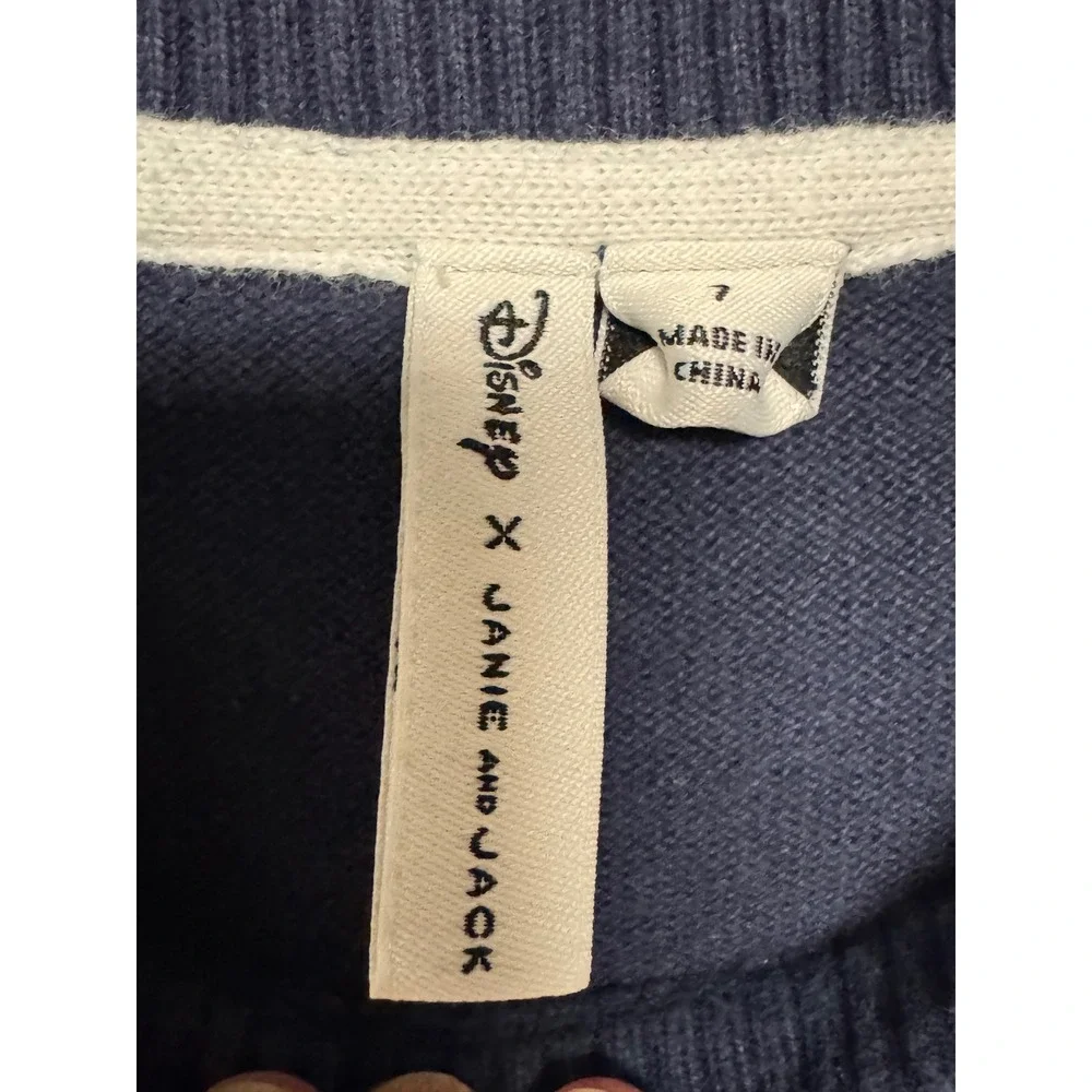 Janie and Jack Disney Mickey Mouse Kids Sweater Gray Navy Blue Cotton Size 7